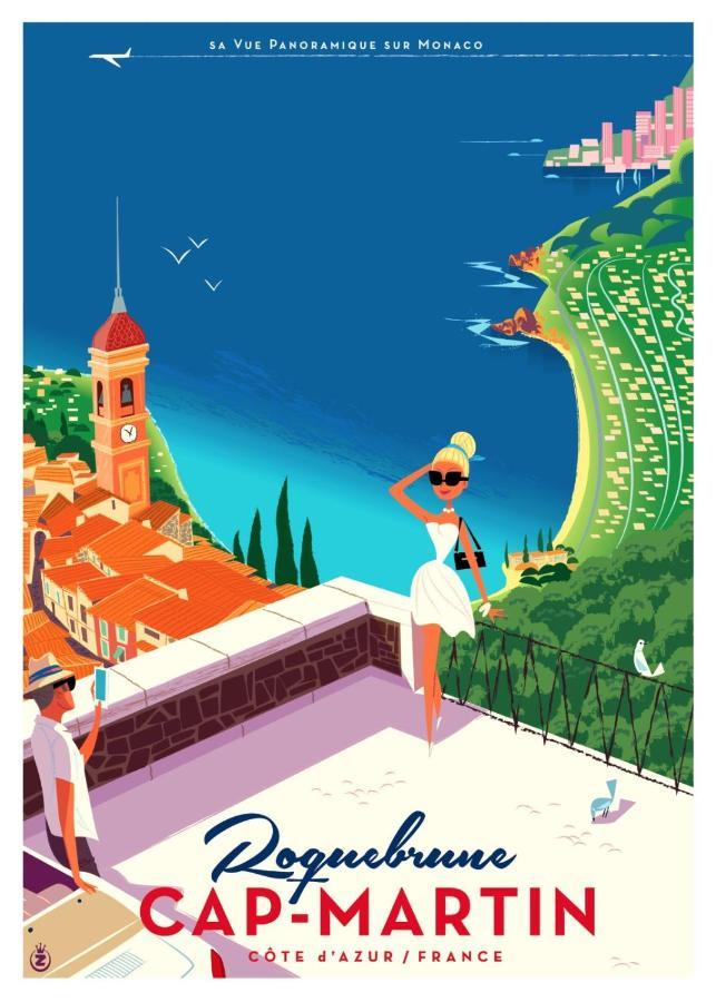 Charmant 2 Pieces Vue Sur Mer Et Monte-Carlo A Roquebrune Cap Martin 외부 사진